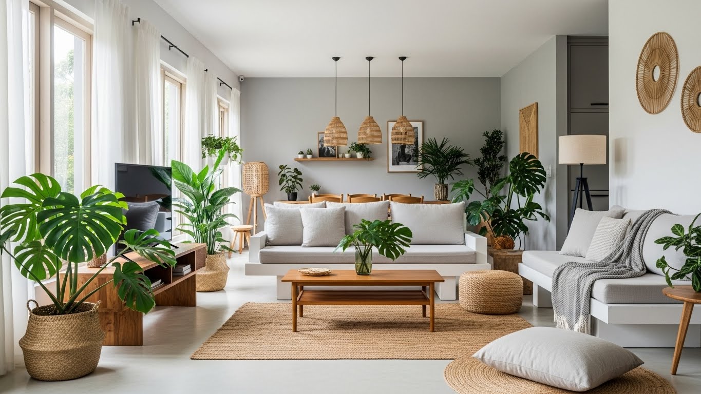 Studio Manific modern Sri Lankan living room interior with open-plan layout and natural lighting