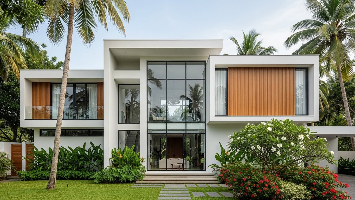 Studio Manific modern two-storey house design ideas in Sri Lanka with tropical-inspired contemporary architecture